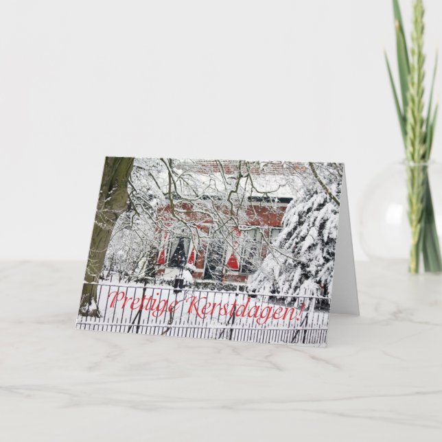 Fijne kerstdagen - Niederländische Weihnachtszeit Feiertagskarte (Vorderseite)