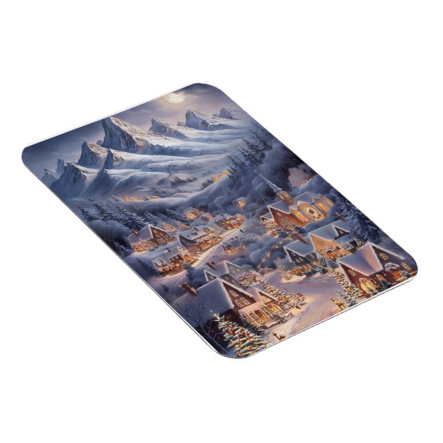 Fijne Kerstfeest Winter Wonderland Greeting Card  Magnet (Rechte Seite)