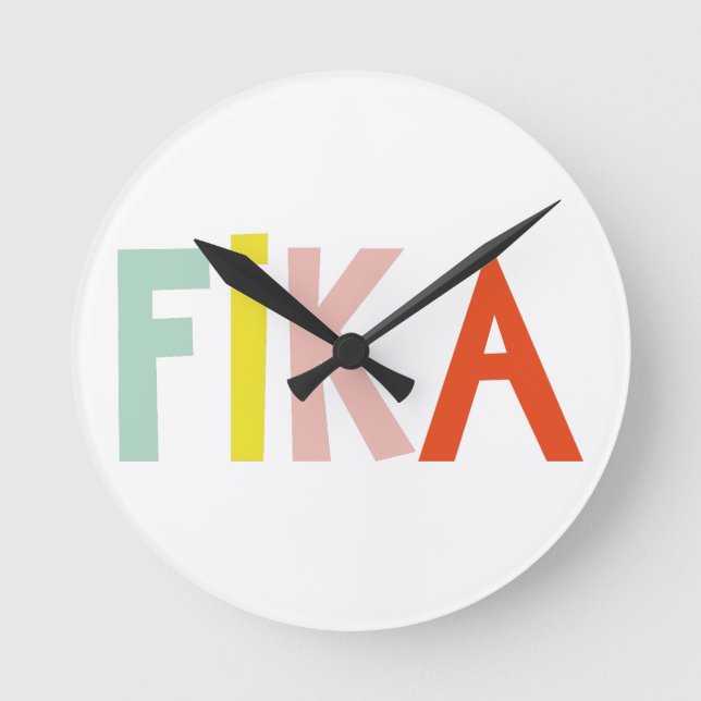 Fika Colors Wall Clock Runde Wanduhr (Vorderseite)