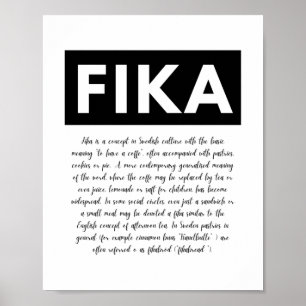 Fika definition Print, Printable Wall Art Poster