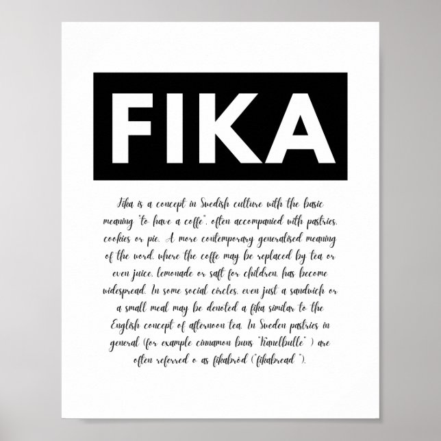 Fika-Definition Print, Printmedien Wall Art Poster (Vorne)