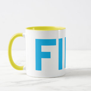 FIKA Fett Gelb und Blau Tasse