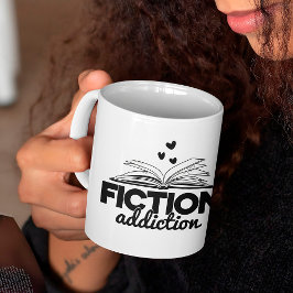 Fiktion Addiction Bookworm Reading Quote Sprichwor Kaffeetasse