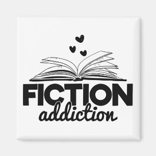 Fiktion Addiction Bookwortlesebuch Magnet