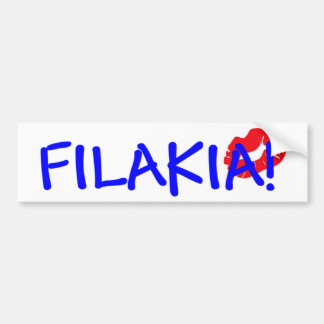 FILAKIA! GRIECHE FÜR 'KÜSSE AUTOAUFKLEBER