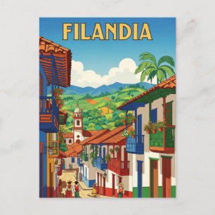 Filandia Colombia Travel Postkarte