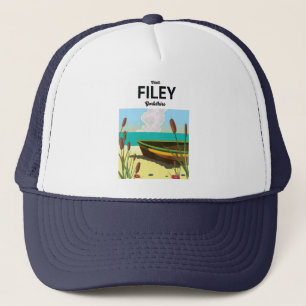 Filey, Yorkshire-Küstenreiseplakat Truckerkappe