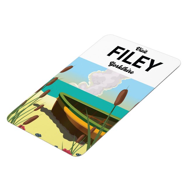 Filey, Yorkshire Seaside Poster Magnet (Linke Seite)