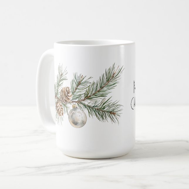 Filiale und Ornament der Heiligen Pine Cones Kaffeetasse (Vorderseite Links)