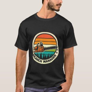 Filialleiter Lustiger Holzfäller Motorsäge Baumpfl T-Shirt