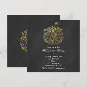 Filigran Elegantes Gold Kürbis Herbst-Party Einladung