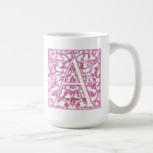 Filigran Rosa A Monogramm Tasse