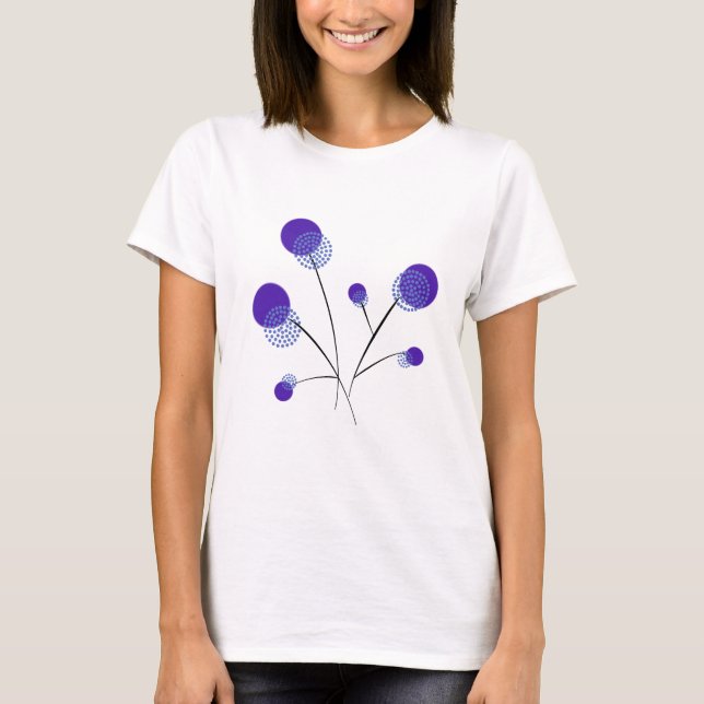 filigrane Blumen lila T-Shirt (Vorderseite)