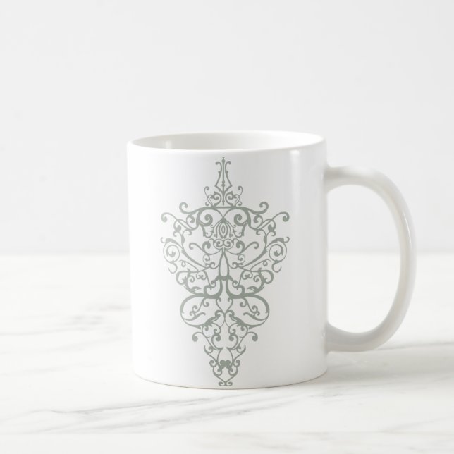 filigrane Grüntöne Kaffeetasse (Rechts)