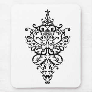 Filigrane schwarz mousepad