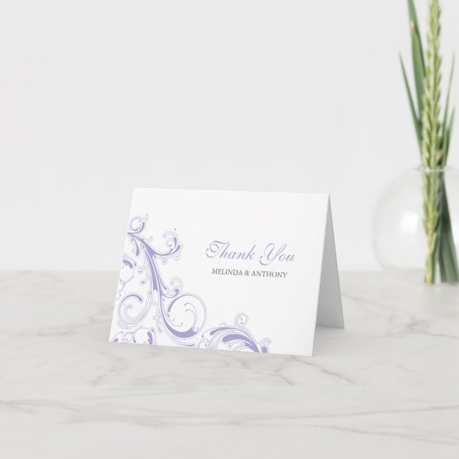 Filigrane Spirale Lavendel Danke (Vorderseite)