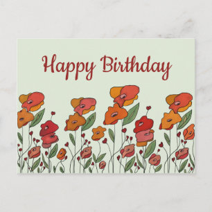 Filigranen Mohnfeld Postkarte