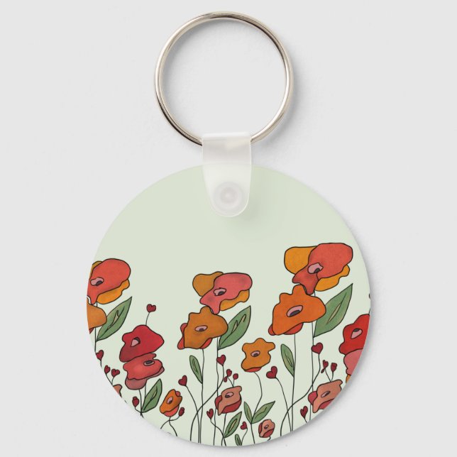 Filigranen Mohnfeld Schlüsselanhänger (Vorderseite)