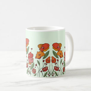Filigranes Mohnfeld Kaffeetasse