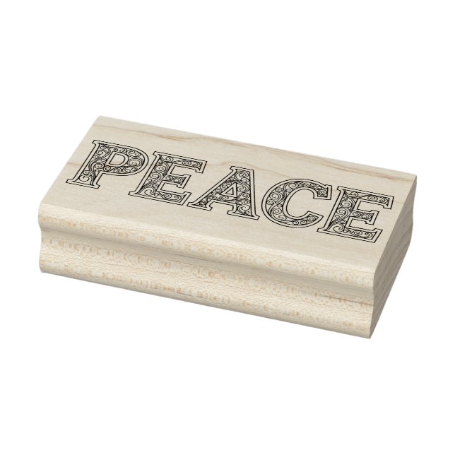 Filigree Filed PEACE Word Gummistempel (Stempel)