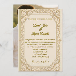 Filigree Fleur Foto Hochzeit Einladung