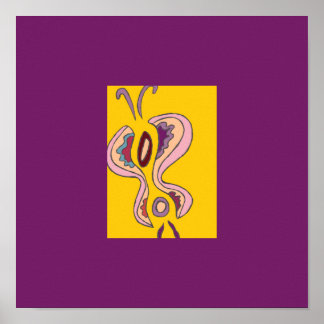 Filigree Flutterfly Mini Print 12x12 Poster