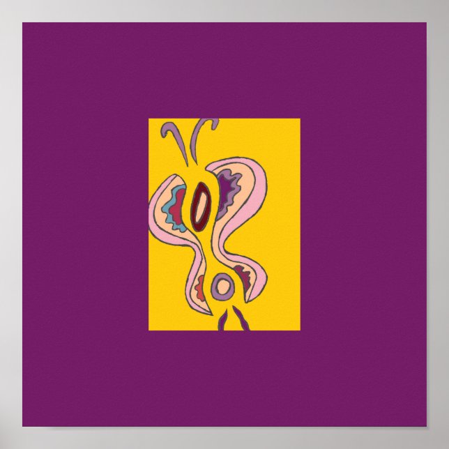 Filigree Flutterfly Mini Print 12x12 Poster (Vorne)