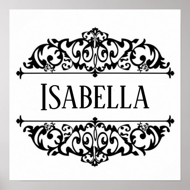 Filigree Frame personalisierter Name Poster (Vorne)