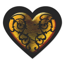 Filigree Goth Gold Heart
