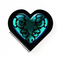 Filigree Goth Ice Blue Herz