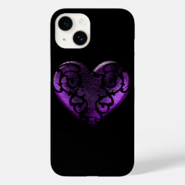 Filigree Goth Lila Heart Case-Mate iPhone Hülle