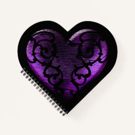 Filigree Goth Lila Heart Notizbuch