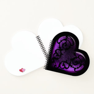 Filigree Goth Lila Heart Notizbuch