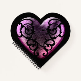 Filigree Goth Pink Heart Notizbuch