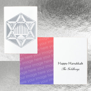 Filigree Jewish Star Menorah Hannukah Folienkarte