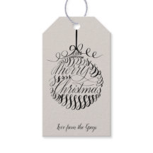 Filigree-Kalligraphie bauble Christmas Tag