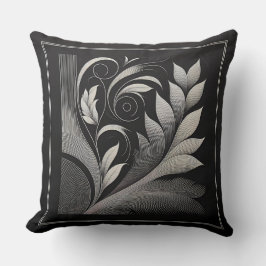 Filigree Leaf Frame Kissen
