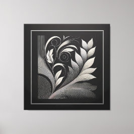 Filigree Leaf Frame Leinwanddruck