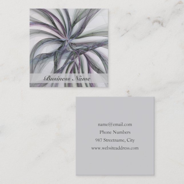 Filigree Motions Modernes Abstraktes Schwingen des Quadratische Visitenkarte (Vorne/Hinten)