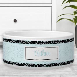 Filigree Muster Name Blue Pet Bowl Napf