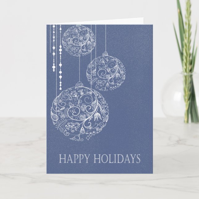 Filigree Ornaments - "Frohe Ferien" Feiertagskarte (Vorderseite)