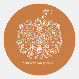 Filigree Pumpkin Eleganter Herbstfallsticker Runder Aufkleber