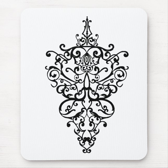 Filigree schwarz mousepad (Vorne)