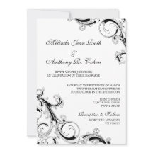 Filigree Swirl Black mit weißer 12x18 Wedding