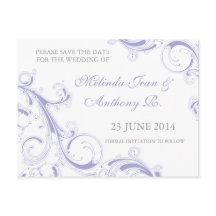 Filigree Swirl Lavender Save the Date