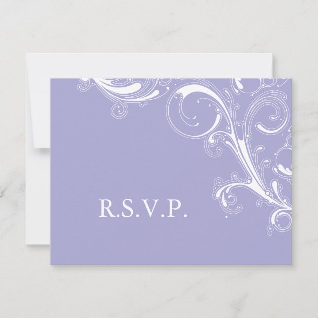 Filigree Swirl Lavender UAWG RSVP Karte (Vorderseite)