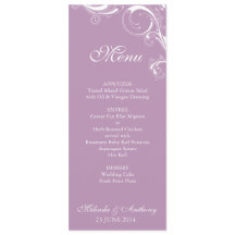 Filigree Swirl Violet Menu