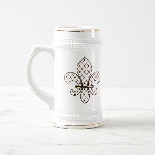 Filigreed Fleur de Lys Stein Bierglas (Links)