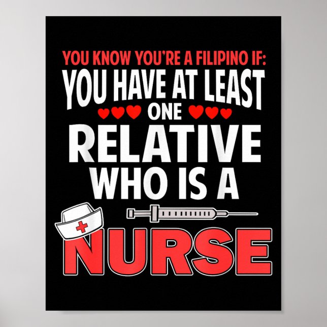 Filino Nurse Funny Saying Philipnes Noy Men Women  Poster (Vorne)