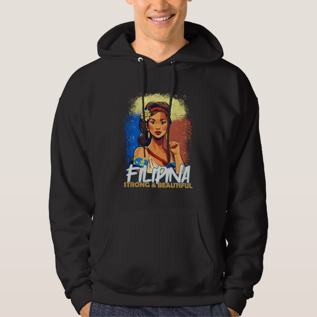 Filipina Beautiful and Strong Filipino Wife or Gir Hoodie (Vorderseite)